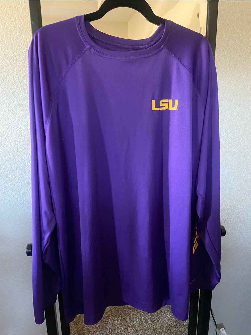 LSU Men's Purple Long Sleeve Crew Performance Tee